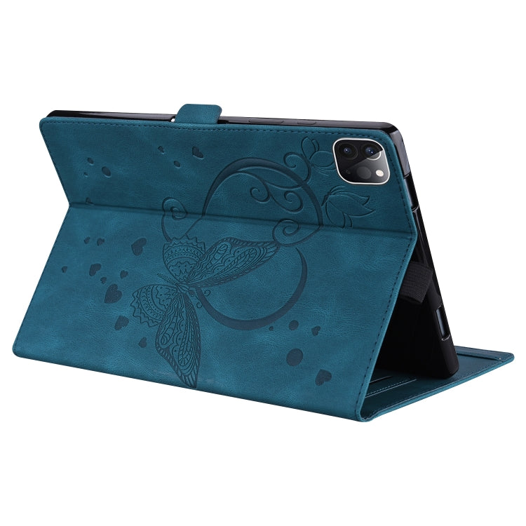 For iPad Pro 12.9 (2020) / (2021) Love Butterfly Pattern Horizontal Flip Leather Tablet Case with Holder & Sleep / Wake-up Function(Blue) - iPad Pro 12.9 (2020) Cases by buy2fix | Online Shopping UK | buy2fix