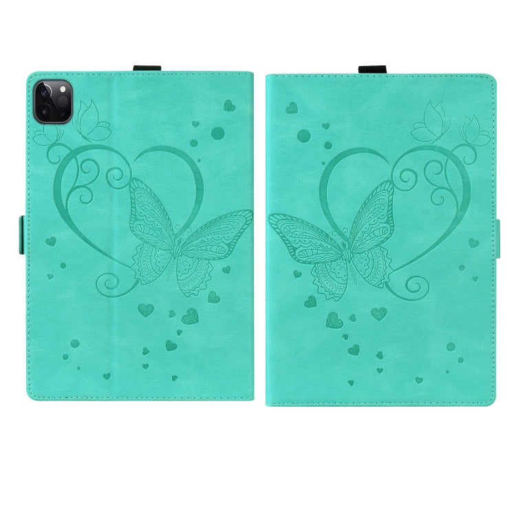 For iPad Pro 11 2022 / 2021 / 2018 / Air 2020 10.9 Love Butterfly Pattern Horizontal Flip Leather Tablet Case with Holder & Sleep / Wake-up Function(Green) - iPad Pro 11 (2022/2021) Cases by buy2fix | Online Shopping UK | buy2fix