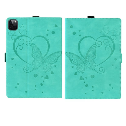 For iPad Pro 11 2022 / 2021 / 2018 / Air 2020 10.9 Love Butterfly Pattern Horizontal Flip Leather Tablet Case with Holder & Sleep / Wake-up Function(Green) - iPad Pro 11 (2022/2021) Cases by buy2fix | Online Shopping UK | buy2fix