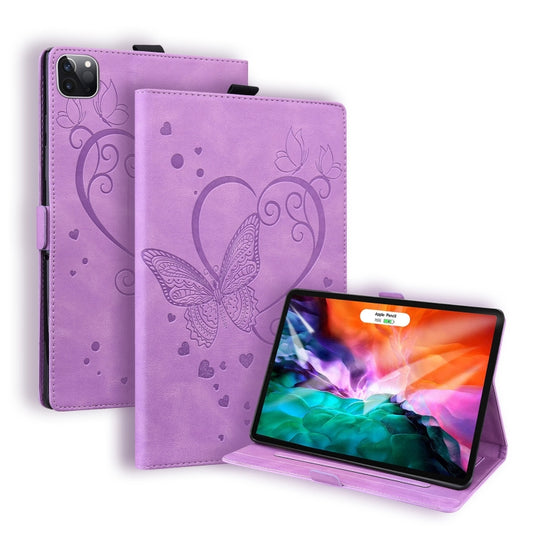 For iPad Pro 11 2022 / 2021 / 2018 / Air 2020 10.9 Love Butterfly Pattern Horizontal Flip Leather Tablet Case with Holder & Sleep / Wake-up Function(Purple) - iPad Pro 11 (2022/2021) Cases by buy2fix | Online Shopping UK | buy2fix