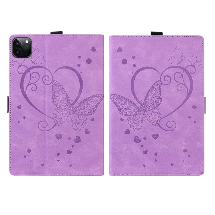 For iPad Pro 11 2022 / 2021 / 2018 / Air 2020 10.9 Love Butterfly Pattern Horizontal Flip Leather Tablet Case with Holder & Sleep / Wake-up Function(Purple) - iPad Pro 11 (2022/2021) Cases by buy2fix | Online Shopping UK | buy2fix