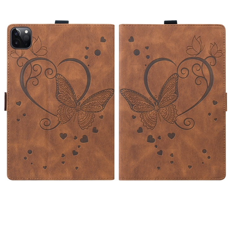For iPad Pro 11 2022 / 2021 / 2018 / Air 2020 10.9 Love Butterfly Pattern Horizontal Flip Leather Tablet Case with Holder & Sleep / Wake-up Function(Brown) - iPad Pro 11 (2022/2021) Cases by buy2fix | Online Shopping UK | buy2fix
