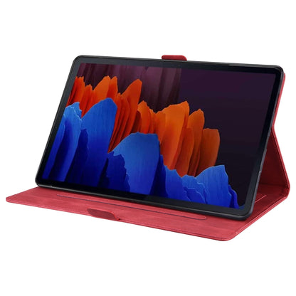 For Samsung Galaxy Tab S8 / Galaxy Tab S7 T870 SM-T875 SM-T876B Love Butterfly Pattern Horizontal Flip Leather Case with Holder(Red) by buy2fix