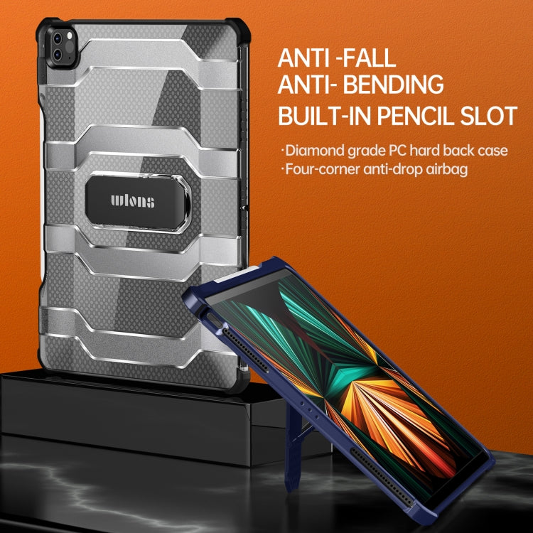 For iPad Pro 11 2022 / 2021 / 2020 / 2018 / Air 2020 10.9 wlons Explorer Series PC + TPU Tablet Case with Folding Holder(Matte Transparent) by wlons