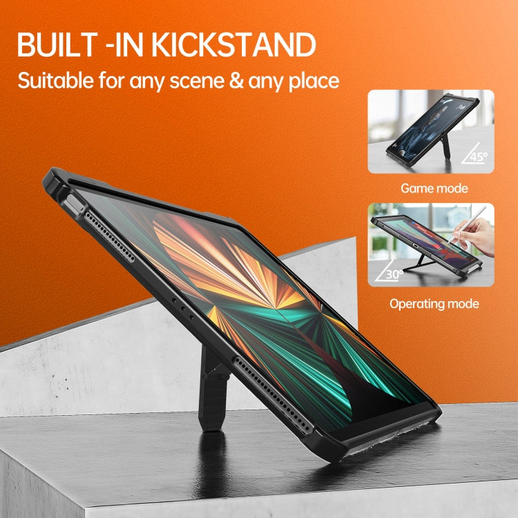 For iPad Pro 11 2022 / 2021 / 2020 / 2018 / Air 2020 10.9 wlons Explorer Series PC + TPU Tablet Case with Folding Holder(Matte Transparent) by wlons