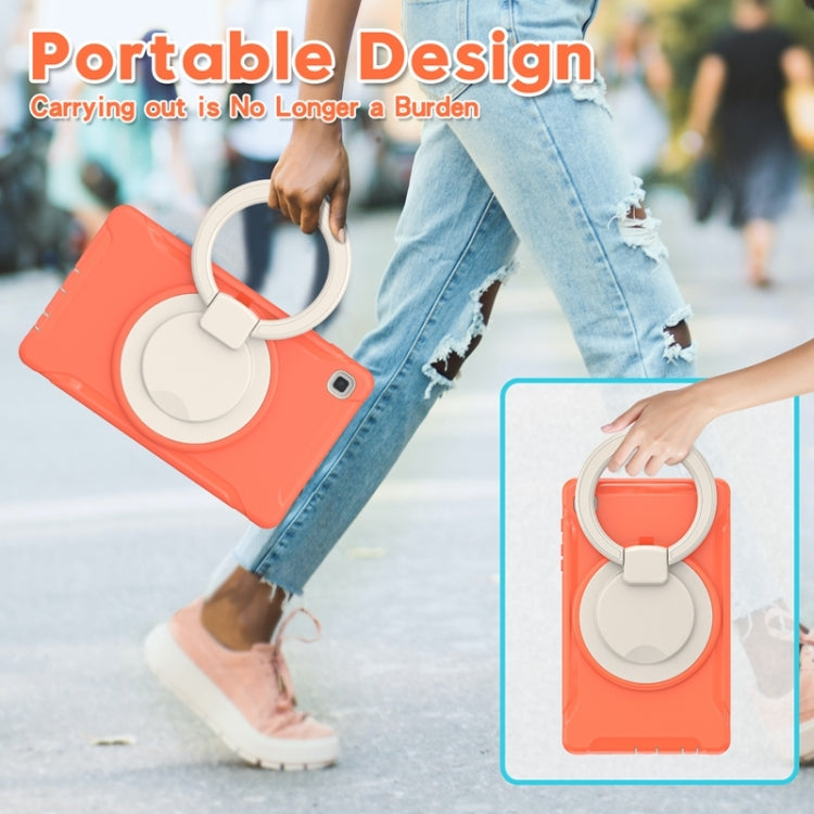 Shockproof TPU + PC Protective Case with 360 Degree Rotation Foldable Handle Grip Holder & Pen Slot For Samsung Galaxy Tab A7 Lite T220(Living Coral) - iPad mini (2019) / mini 5 Cases by buy2fix | Online Shopping UK | buy2fix