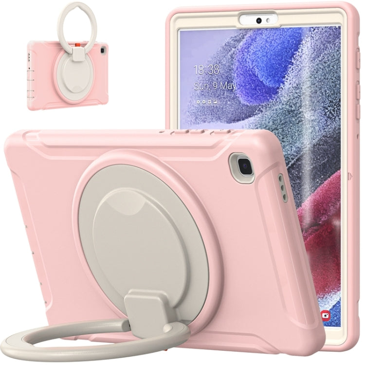 Shockproof TPU + PC Protective Case with 360 Degree Rotation Foldable Handle Grip Holder & Pen Slot For Samsung Galaxy Tab A7 Lite T220(Cherry Blossoms Pink) - iPad mini (2019) / mini 5 Cases by buy2fix | Online Shopping UK | buy2fix