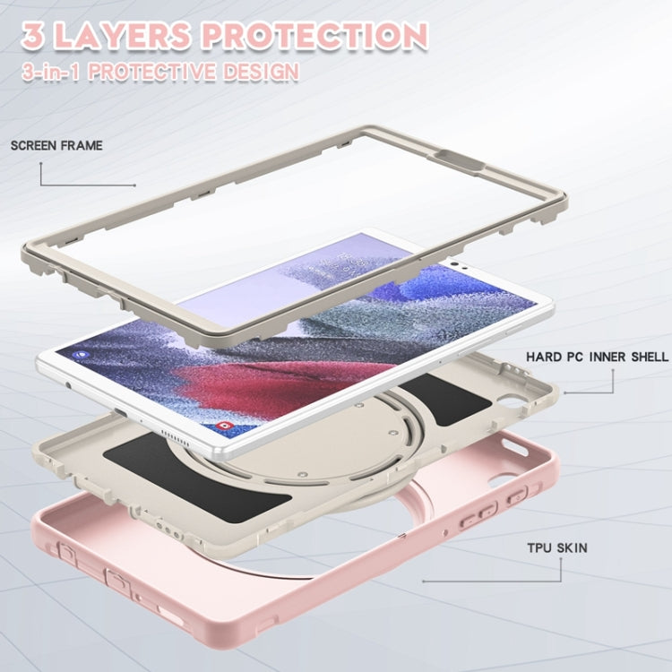 Shockproof TPU + PC Protective Case with 360 Degree Rotation Foldable Handle Grip Holder & Pen Slot For Samsung Galaxy Tab A7 Lite T220(Cherry Blossoms Pink) - iPad mini (2019) / mini 5 Cases by buy2fix | Online Shopping UK | buy2fix
