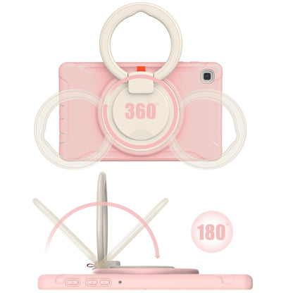 Shockproof TPU + PC Protective Case with 360 Degree Rotation Foldable Handle Grip Holder & Pen Slot For Samsung Galaxy Tab A7 Lite T220(Cherry Blossoms Pink) - iPad mini (2019) / mini 5 Cases by buy2fix | Online Shopping UK | buy2fix