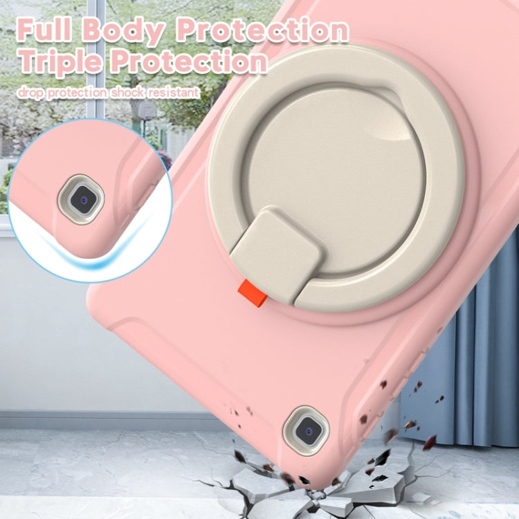 Shockproof TPU + PC Protective Case with 360 Degree Rotation Foldable Handle Grip Holder & Pen Slot For Samsung Galaxy Tab A7 Lite T220(Cherry Blossoms Pink) - iPad mini (2019) / mini 5 Cases by buy2fix | Online Shopping UK | buy2fix