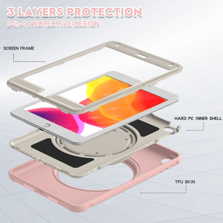 Shockproof TPU + PC Protective Case with 360 Degree Rotation Foldable Handle Grip Holder & Pen Slot For iPad mini 5 / 4(Cherry Blossoms Pink) - iPad mini (2019) / mini 5 Cases by buy2fix | Online Shopping UK | buy2fix