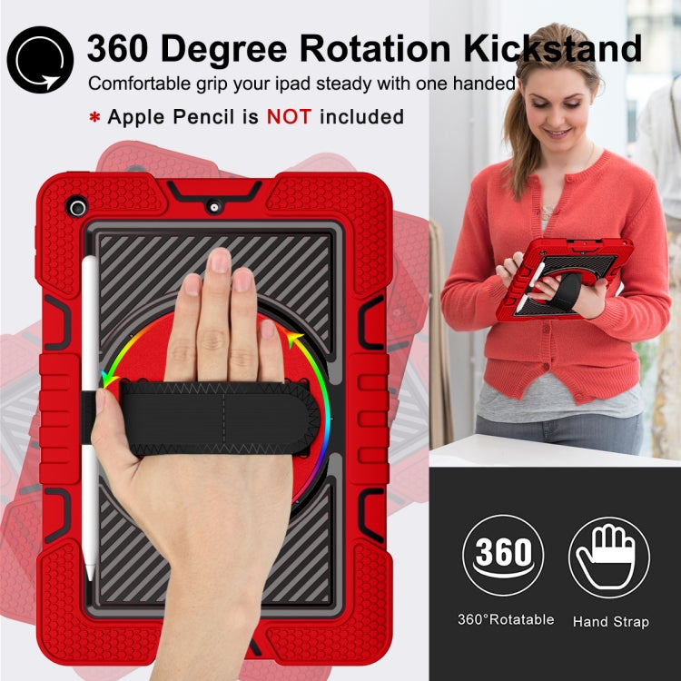 360 Degree Rotation Contrast Color Shockproof Silicone + PC Case with Holder & Hand Grip Strap & Shoulder Strap For iPad 9.7 2018 / 2017 / Air / Air 2 / Pro 9.7 (Red+Black) - iPad 9.7 (2018) & (2017) Cases by buy2fix | Online Shopping UK | buy2fix