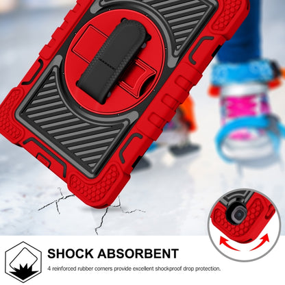 For Samsung Galaxy Tab A 8.4 2020 T307 360 Degree Rotation Contrast Color Shockproof Silicone + PC Case with Holder & Hand Grip Strap & Shoulder Strap(Red+Black) - Tab A 8.4 (2020) by buy2fix | Online Shopping UK | buy2fix