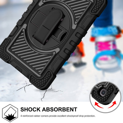 For Samsung Galaxy Tab A 8.4 2020 T307 360 Degree Rotation Contrast Color Shockproof Silicone + PC Case with Holder & Hand Grip Strap & Shoulder Strap(Black) - Tab A 8.4 (2020) by buy2fix | Online Shopping UK | buy2fix