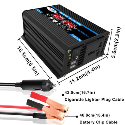 Tang II Generation 12V to 110V 4000W Modified Square Wave Car Power Inverter(Black) by buy2fix