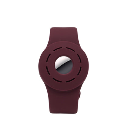 Anti-scratch Shockproof Silicone Bracelet Strap Protective Cover Case For AirTag(Wine Red) -  by buy2fix | Online Shopping UK | buy2fix