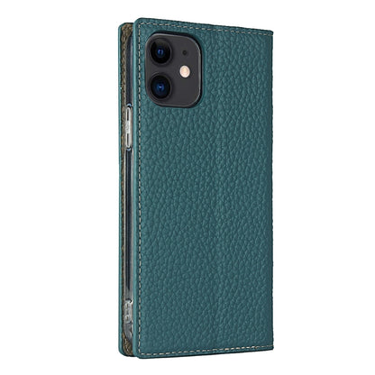 For iPhone 12 mini Litchi Genuine Leather Phone Case (Sky Blue) - iPhone 12 mini Cases by buy2fix | Online Shopping UK | buy2fix