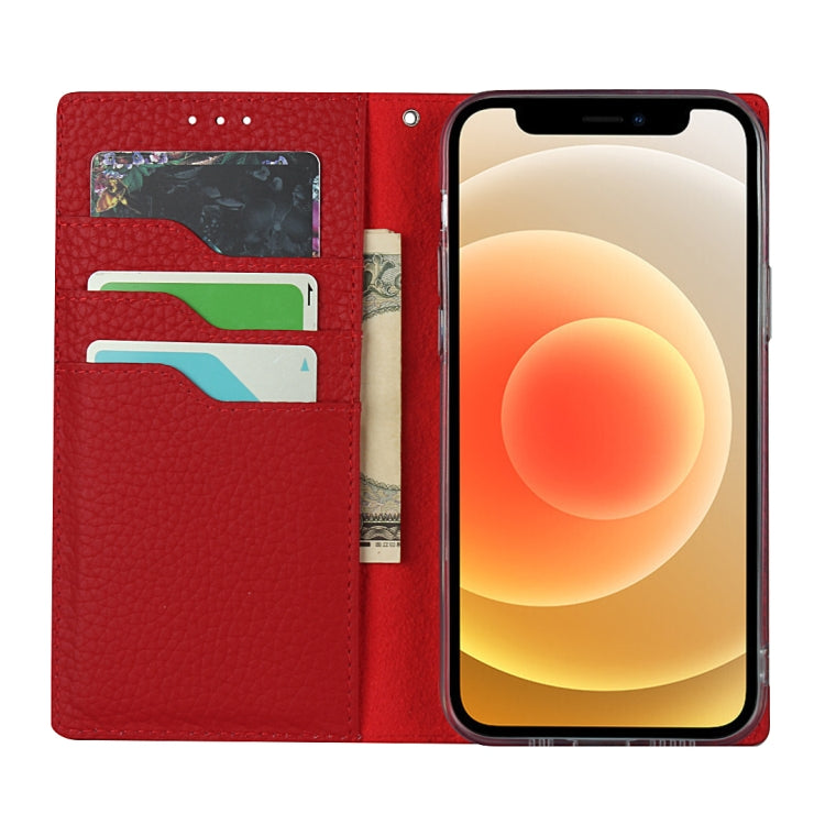 For iPhone 12 mini Litchi Genuine Leather Phone Case (Red) - iPhone 12 mini Cases by buy2fix | Online Shopping UK | buy2fix