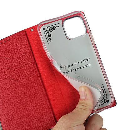 For iPhone 12 mini Litchi Genuine Leather Phone Case (Red) - iPhone 12 mini Cases by buy2fix | Online Shopping UK | buy2fix