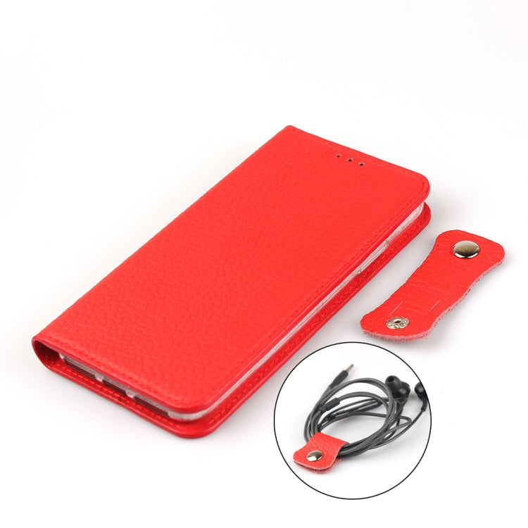 For iPhone 12 mini Litchi Genuine Leather Phone Case (Red) - iPhone 12 mini Cases by buy2fix | Online Shopping UK | buy2fix