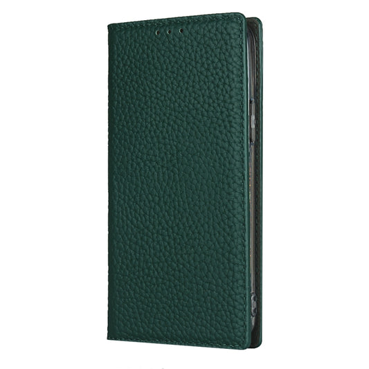 For iPhone 12 Pro Max Litchi Genuine Leather Phone Case(Green) - iPhone 12 Pro Max Cases by buy2fix | Online Shopping UK | buy2fix