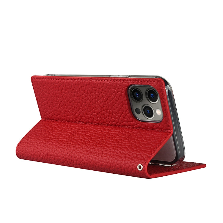 For iPhone 12 Pro Max Litchi Genuine Leather Phone Case(Red) - iPhone 12 Pro Max Cases by buy2fix | Online Shopping UK | buy2fix