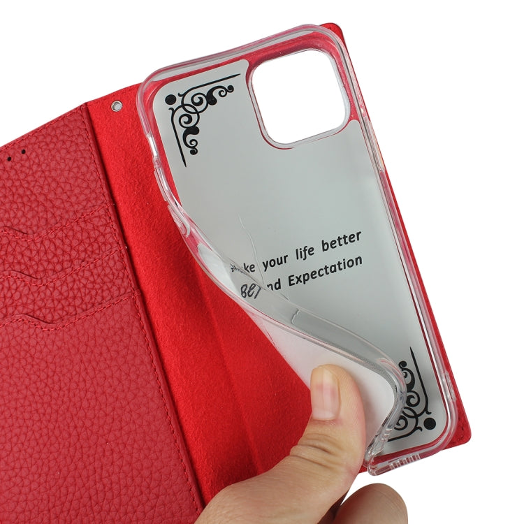 For iPhone 12 Pro Max Litchi Genuine Leather Phone Case(Red) - iPhone 12 Pro Max Cases by buy2fix | Online Shopping UK | buy2fix