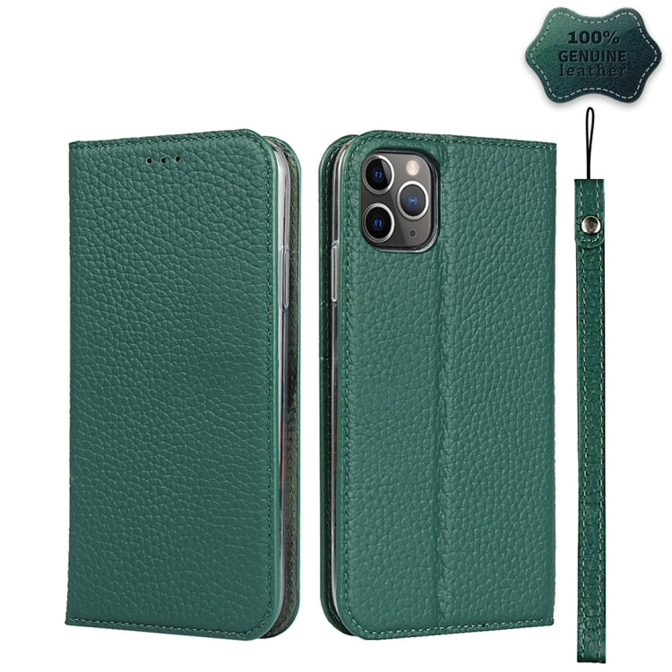 For iPhone 11 Pro Litchi Genuine Leather Phone Case (Green) - iPhone 11 Pro Cases by buy2fix | Online Shopping UK | buy2fix