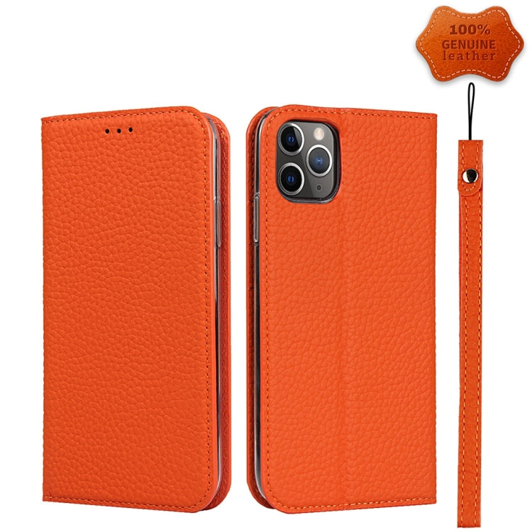 For iPhone 11 Pro Litchi Genuine Leather Phone Case (Orange) - iPhone 11 Pro Cases by buy2fix | Online Shopping UK | buy2fix