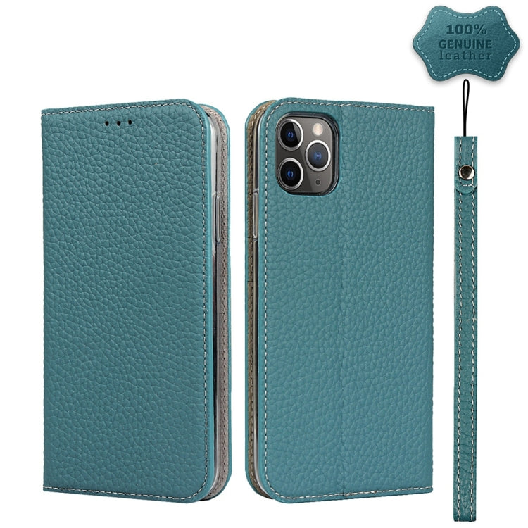 For iPhone 11 Pro Max Litchi Genuine Leather Phone Case (Sky Blue) - iPhone 11 Pro Max Cases by buy2fix | Online Shopping UK | buy2fix