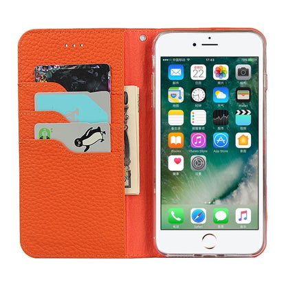 Litchi Genuine Leather Phone Case For iPhone 7 Plus / 8 Plus(Dark Blue) - More iPhone Cases by buy2fix | Online Shopping UK | buy2fix