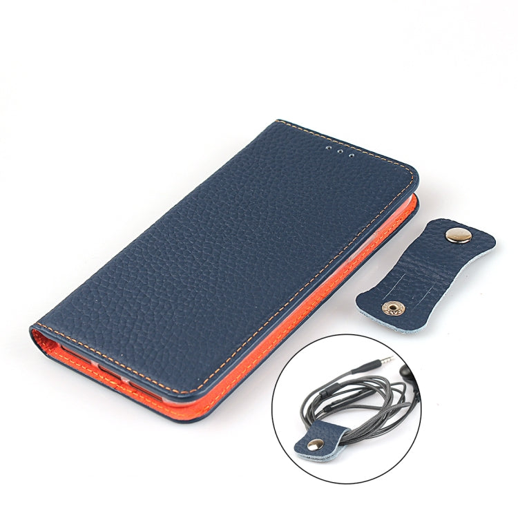 Litchi Genuine Leather Phone Case For iPhone 7 Plus / 8 Plus(Dark Blue) - More iPhone Cases by buy2fix | Online Shopping UK | buy2fix