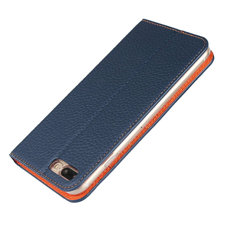 Litchi Genuine Leather Phone Case For iPhone 7 Plus / 8 Plus(Dark Blue) - More iPhone Cases by buy2fix | Online Shopping UK | buy2fix