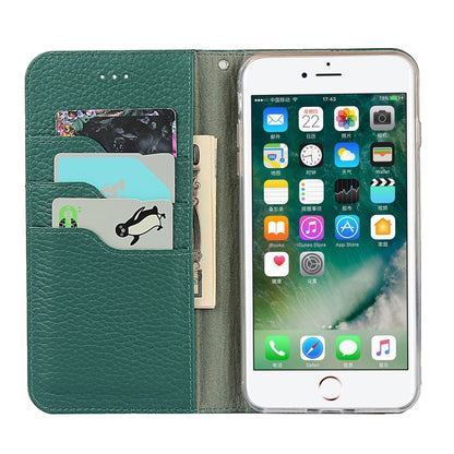 Litchi Genuine Leather Phone Case For iPhone 7 Plus / 8 Plus(Green) - More iPhone Cases by buy2fix | Online Shopping UK | buy2fix