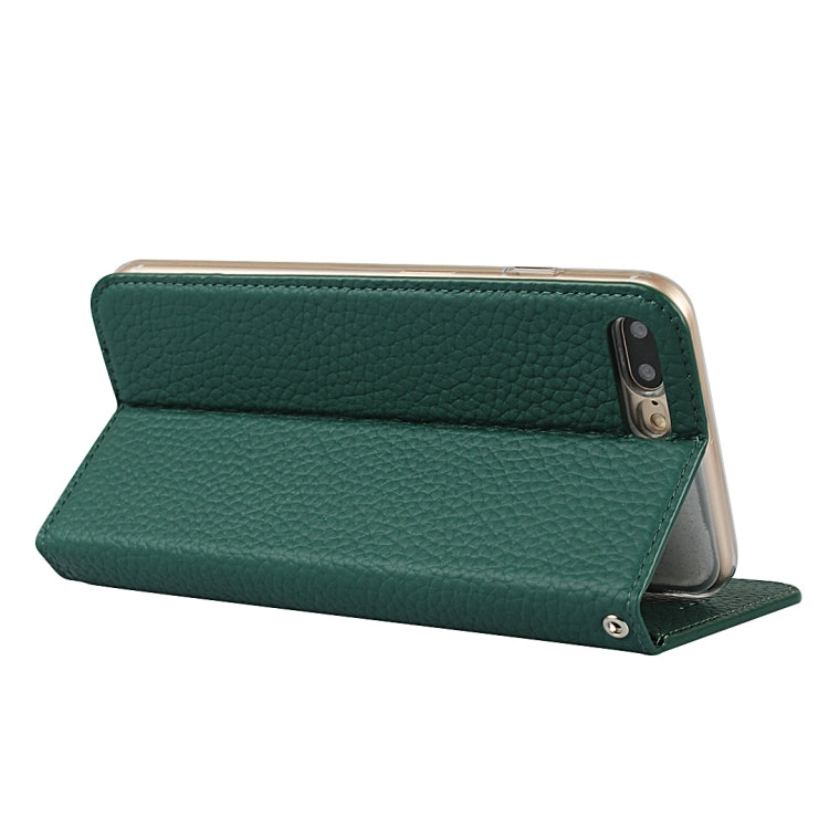 Litchi Genuine Leather Phone Case For iPhone 7 Plus / 8 Plus(Green) - More iPhone Cases by buy2fix | Online Shopping UK | buy2fix