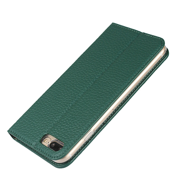 Litchi Genuine Leather Phone Case For iPhone 7 Plus / 8 Plus(Green) - More iPhone Cases by buy2fix | Online Shopping UK | buy2fix