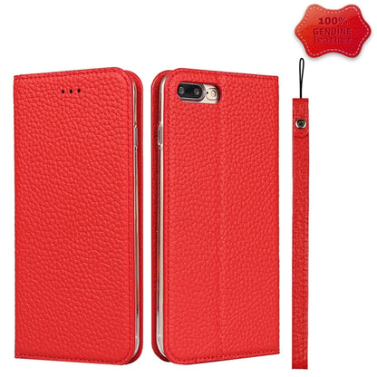 Litchi Genuine Leather Phone Case For iPhone 7 Plus / 8 Plus(Red) - More iPhone Cases by buy2fix | Online Shopping UK | buy2fix