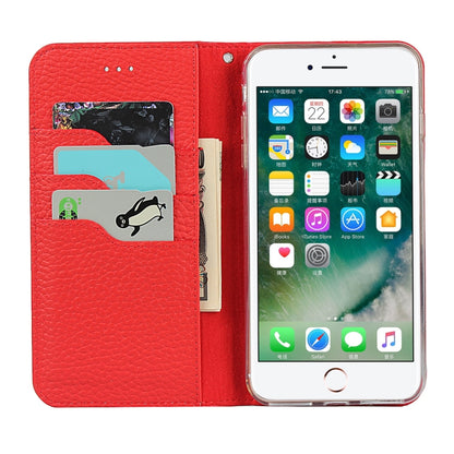 Litchi Genuine Leather Phone Case For iPhone 7 Plus / 8 Plus(Red) - More iPhone Cases by buy2fix | Online Shopping UK | buy2fix