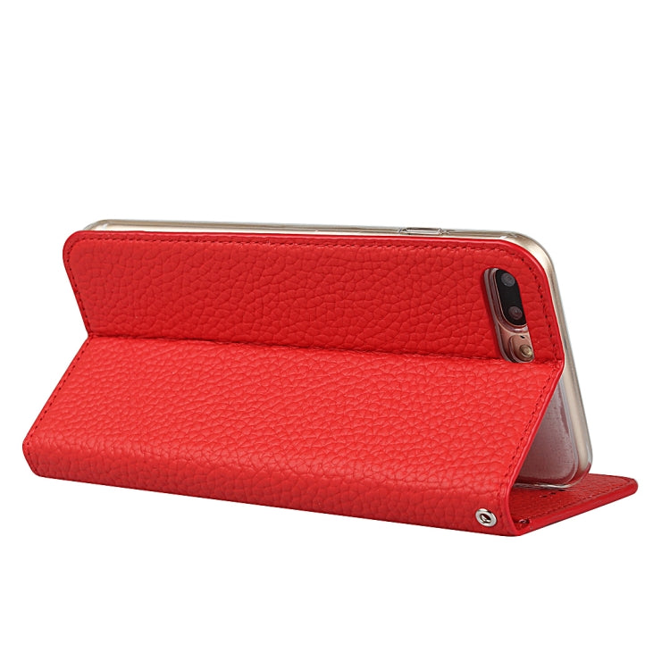 Litchi Genuine Leather Phone Case For iPhone 7 Plus / 8 Plus(Red) - More iPhone Cases by buy2fix | Online Shopping UK | buy2fix