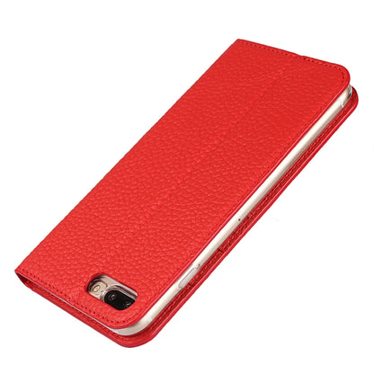 Litchi Genuine Leather Phone Case For iPhone 7 Plus / 8 Plus(Red) - More iPhone Cases by buy2fix | Online Shopping UK | buy2fix