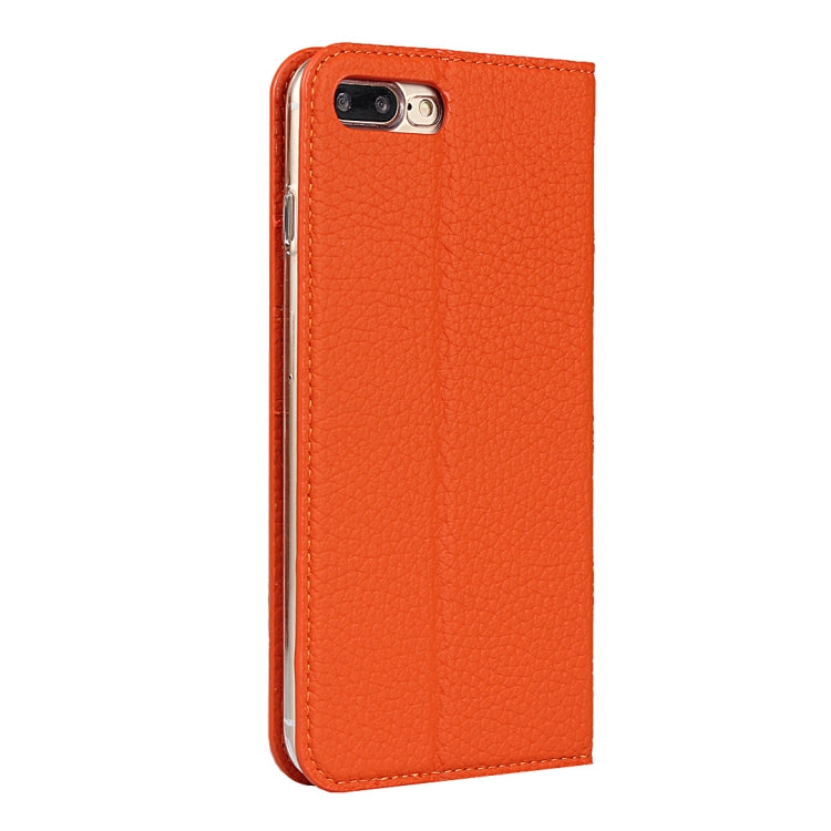 Litchi Genuine Leather Phone Case For iPhone 7 Plus / 8 Plus(Orange) - More iPhone Cases by buy2fix | Online Shopping UK | buy2fix