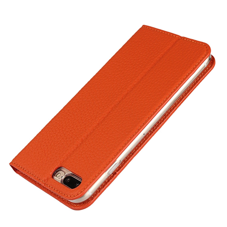 Litchi Genuine Leather Phone Case For iPhone 7 Plus / 8 Plus(Orange) - More iPhone Cases by buy2fix | Online Shopping UK | buy2fix