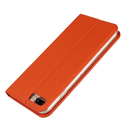 Litchi Genuine Leather Phone Case For iPhone 7 Plus / 8 Plus(Orange) - More iPhone Cases by buy2fix | Online Shopping UK | buy2fix