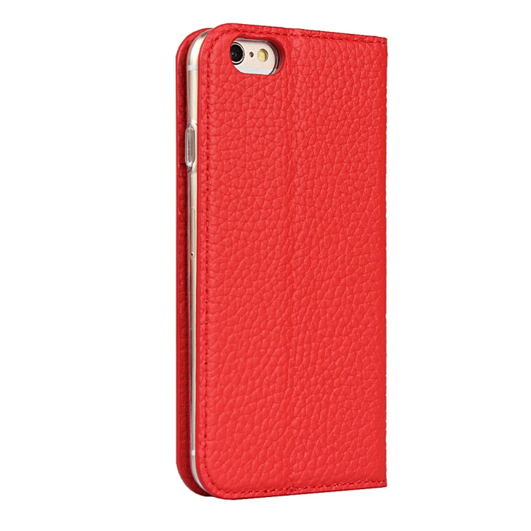 Litchi Genuine Leather Phone Case For iPhone 6 & 6s(Red) - More iPhone Cases by buy2fix | Online Shopping UK | buy2fix