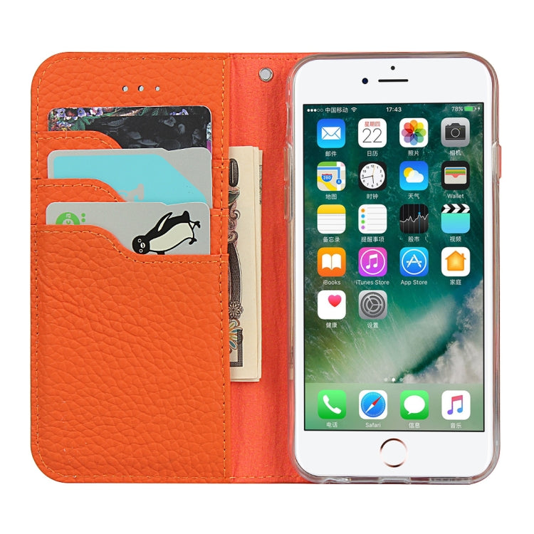 Litchi Genuine Leather Phone Case For iPhone 6 Plus & 6s Plus(Dark Blue) - More iPhone Cases by buy2fix | Online Shopping UK | buy2fix