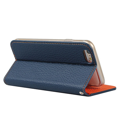 Litchi Genuine Leather Phone Case For iPhone 6 Plus & 6s Plus(Dark Blue) - More iPhone Cases by buy2fix | Online Shopping UK | buy2fix