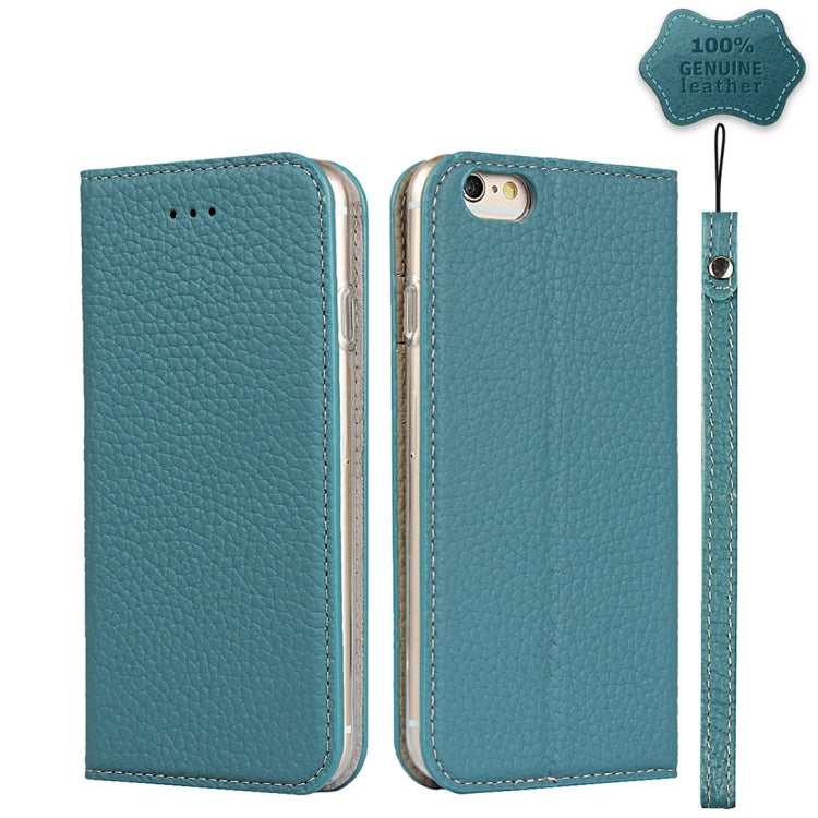 Litchi Genuine Leather Phone Case For iPhone 6 Plus & 6s Plus(Sky Blue) - More iPhone Cases by buy2fix | Online Shopping UK | buy2fix
