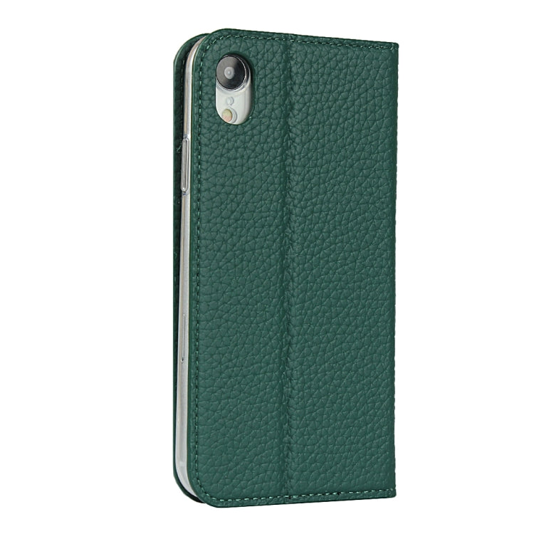 For iPhone XR Litchi Genuine Leather Phone Case(Green) - More iPhone Cases by buy2fix | Online Shopping UK | buy2fix
