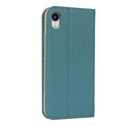 For iPhone XR Litchi Genuine Leather Phone Case(Sky Blue) - More iPhone Cases by buy2fix | Online Shopping UK | buy2fix