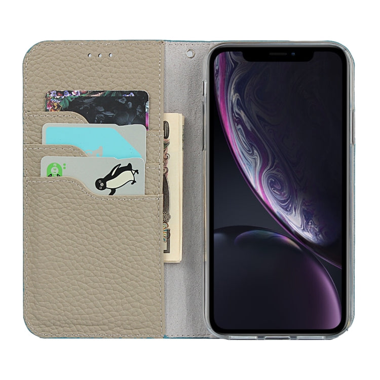 For iPhone XR Litchi Genuine Leather Phone Case(Sky Blue) - More iPhone Cases by buy2fix | Online Shopping UK | buy2fix
